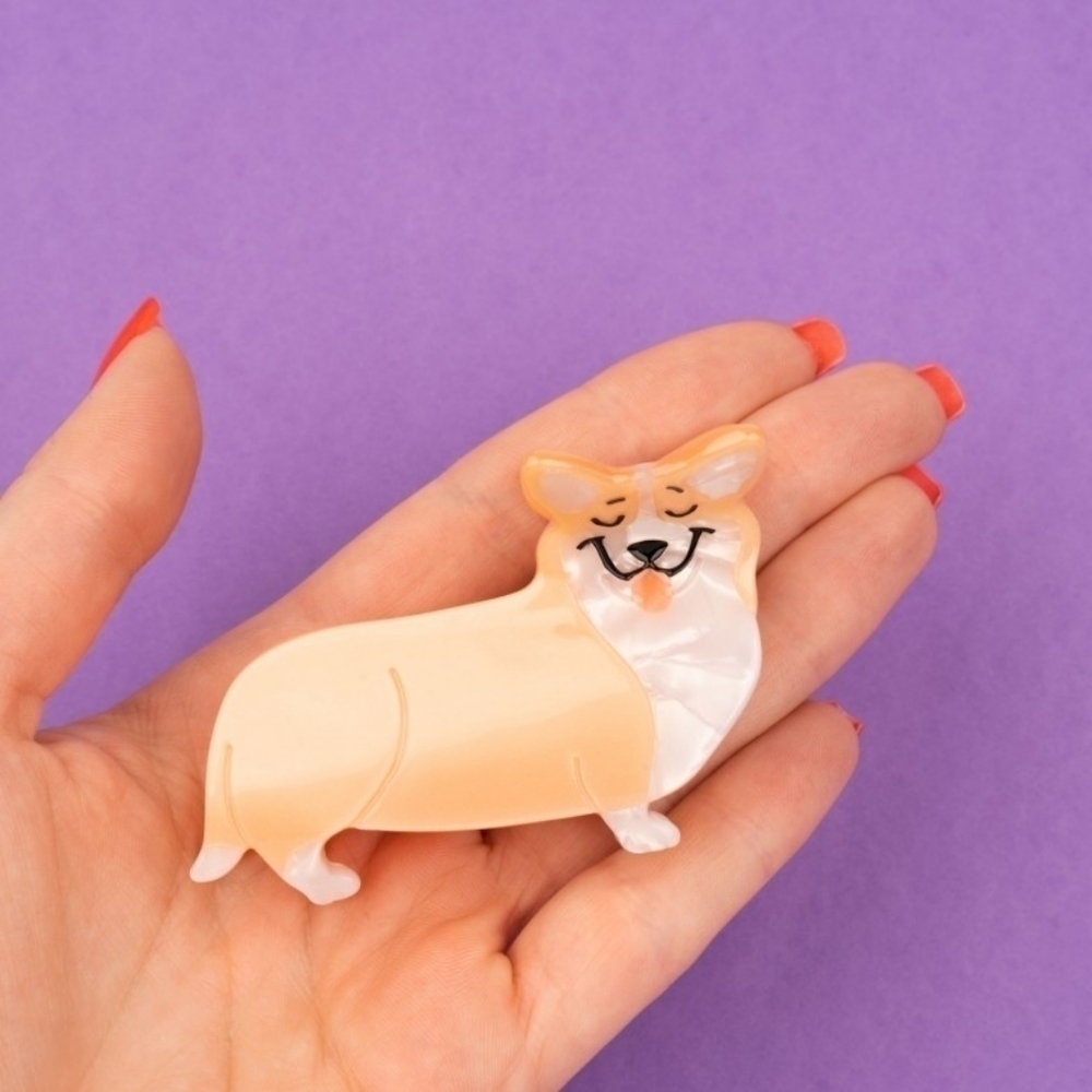NEW Corgi Dog Animal Hair Claw Clip
